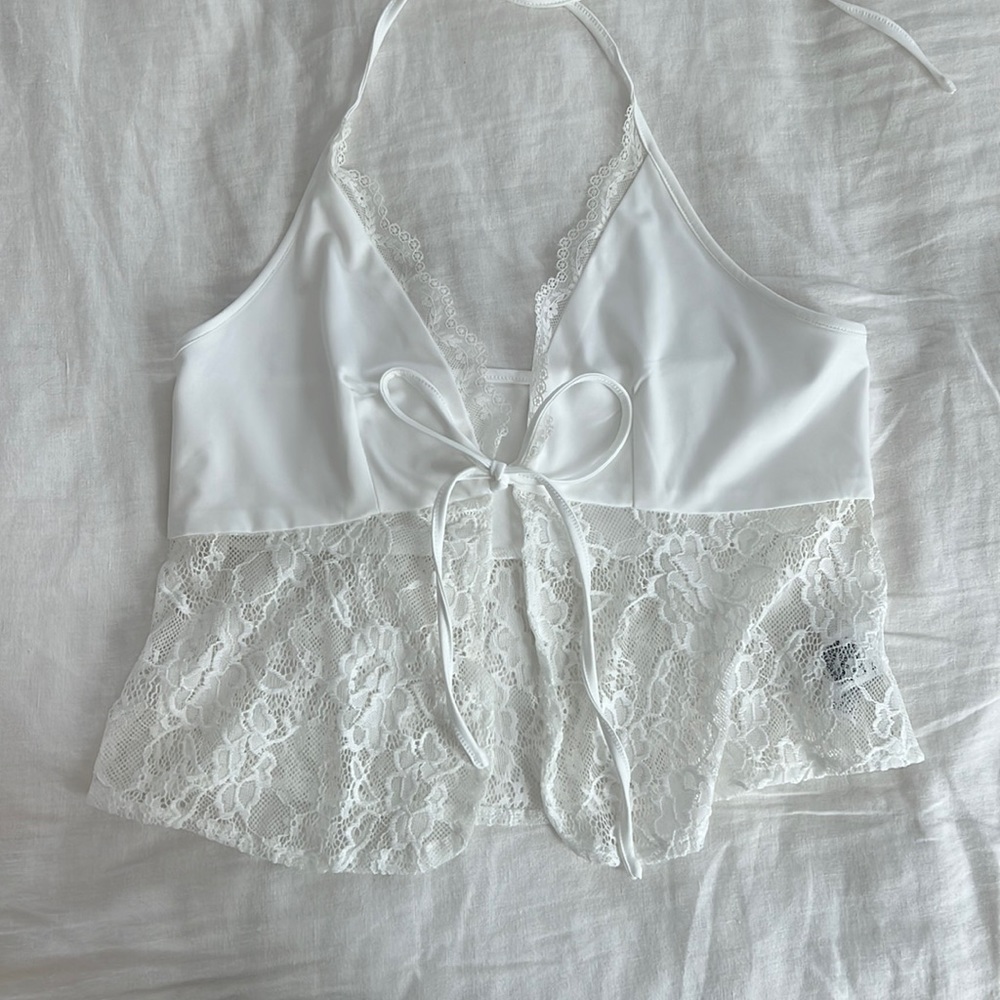 Y2K inspired white tank